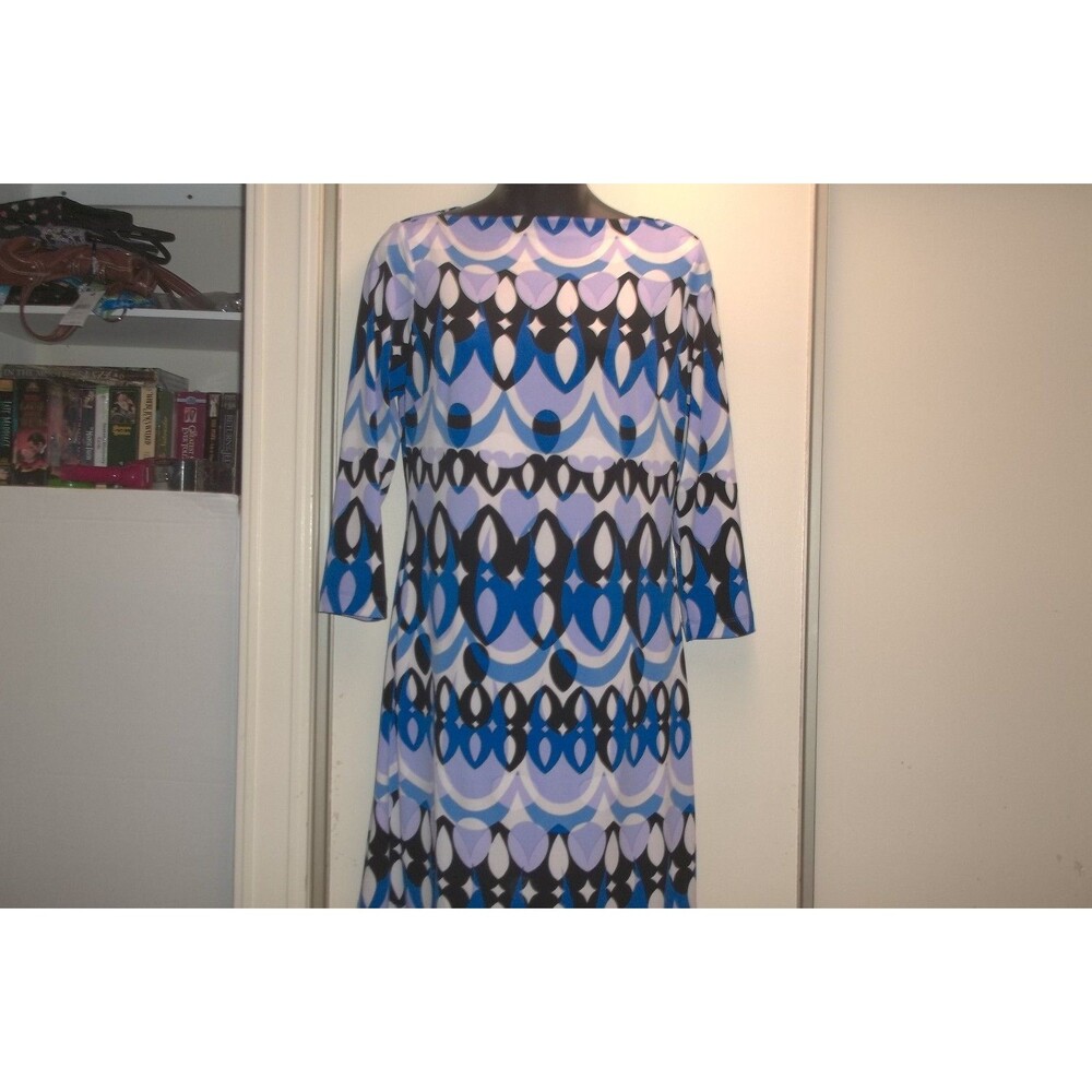 Ali Ro Blue White Black Womens Dress Size 4